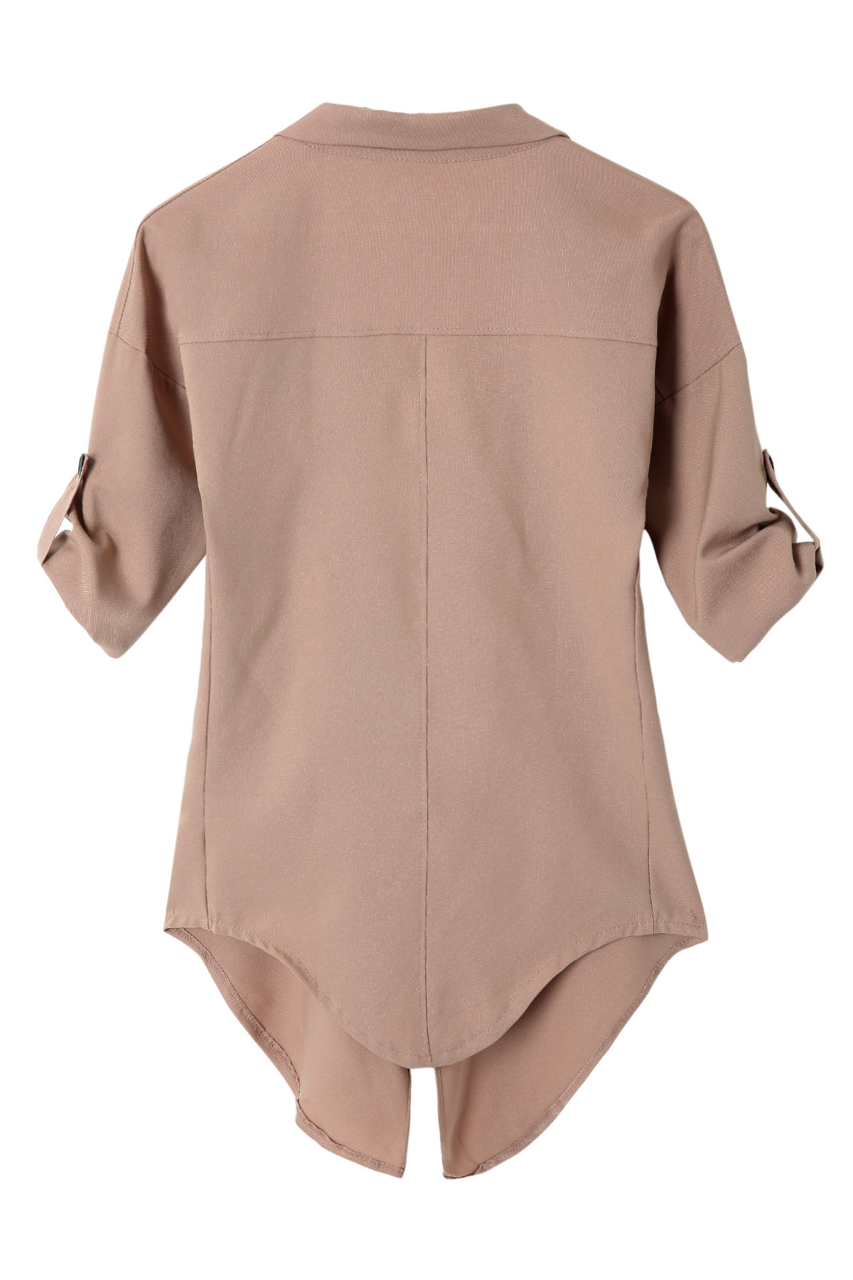 Long Sleeve Solid Color Trench Coat - Image 3