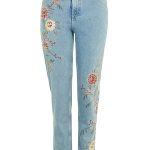 Retro Floral Embroidered Jeans