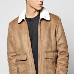 Sherpa Collar Faux Suede Jacket2