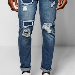 Skinny Fit Rigid Rip And Repair Jeans